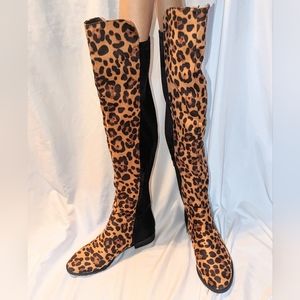 YOKI Anora-50 Cheetah Leopard Print Over-the-Knee Boot